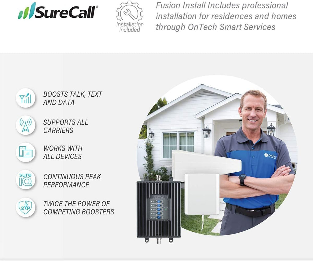 Cell Phone Signal Booster with Pro Installation, Multi-User 4G/5G, All Carriers T25297