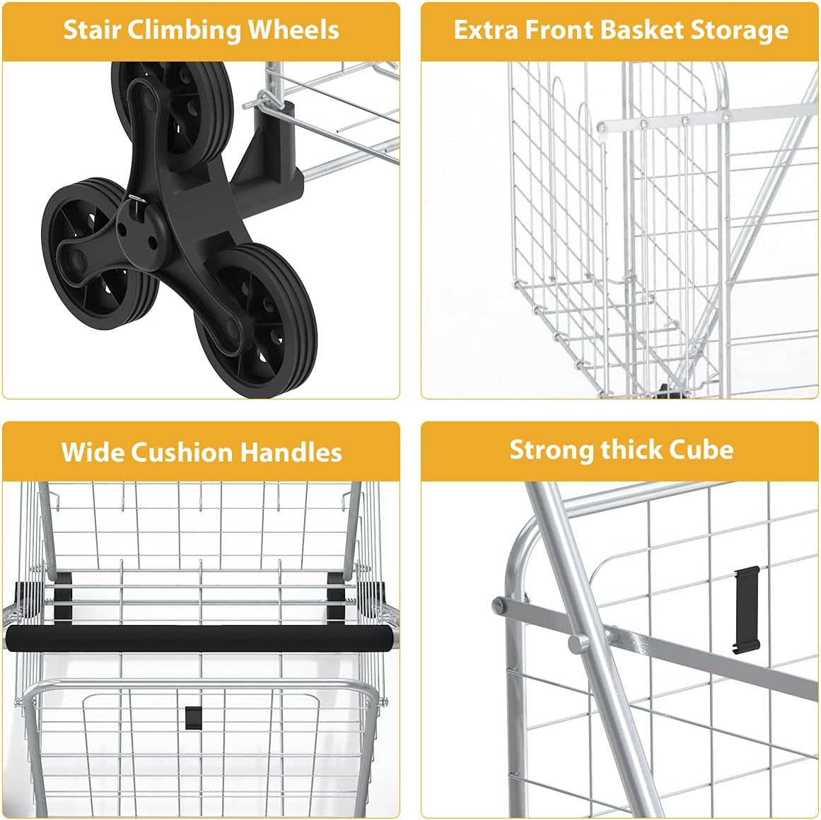 Collapsible Utility Cart with Wheels, 66 LBS Capacity T628839