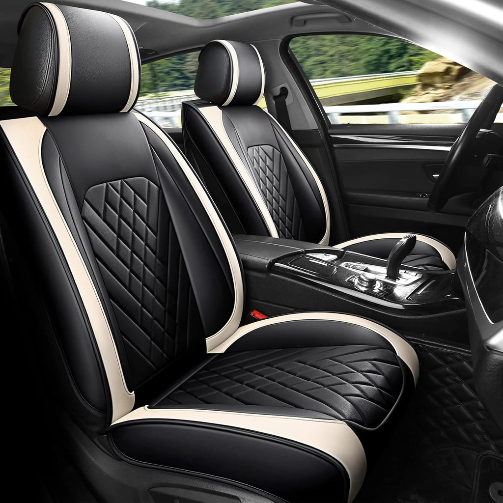 Grey Leather Car Seat Cover 2 Pcs A1624