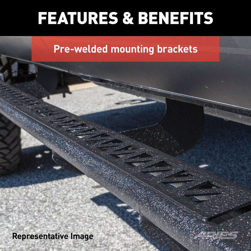 Black Steel Rocker Step Guard Running Boards M1007