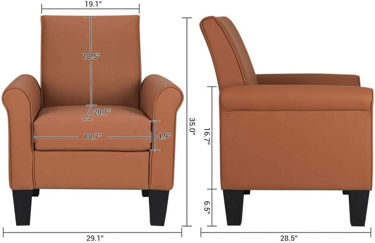 Espresso Faux Leather Accent Chair W261539