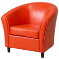 Orange and Dark Brown Bonded Leather Club Chair Q278
