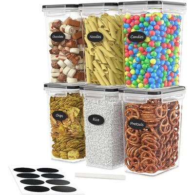 Airtight Food Storage Container Set - 6 Pieces 2.0L - Plastic BPA Free Dishwasher Safe L405