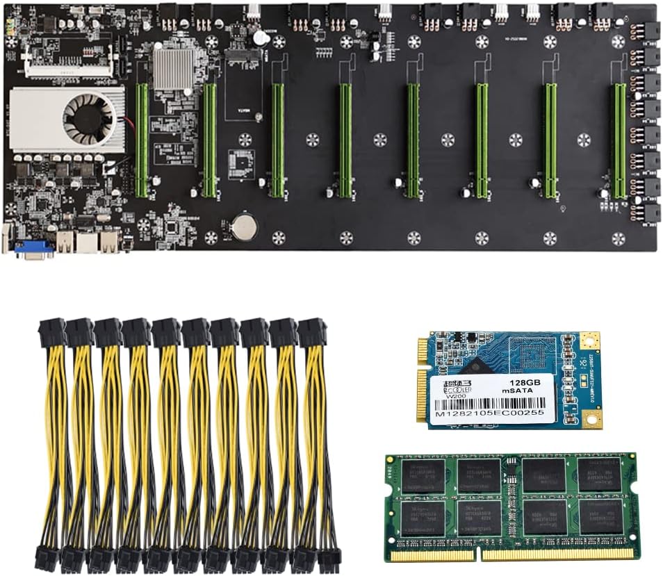 Miner Motherboard with 8GB RAM, 128G MSATA SSD, 8 GPU Slot L553647