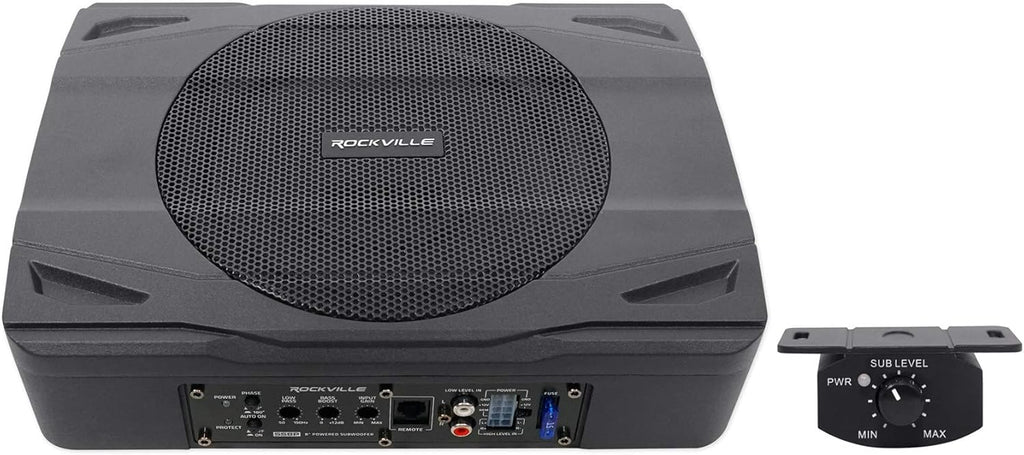 8 Slim Under-Seat Powered Car Audio Subwoofer O6771