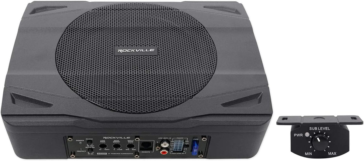 8 Slim Under-Seat Powered Car Audio Subwoofer O6771
