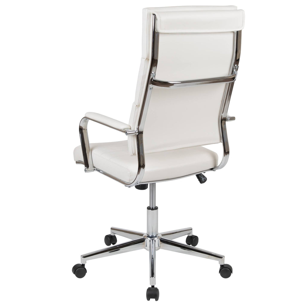 White LeatherSoft High Back Executive Swivel Office Chair P504