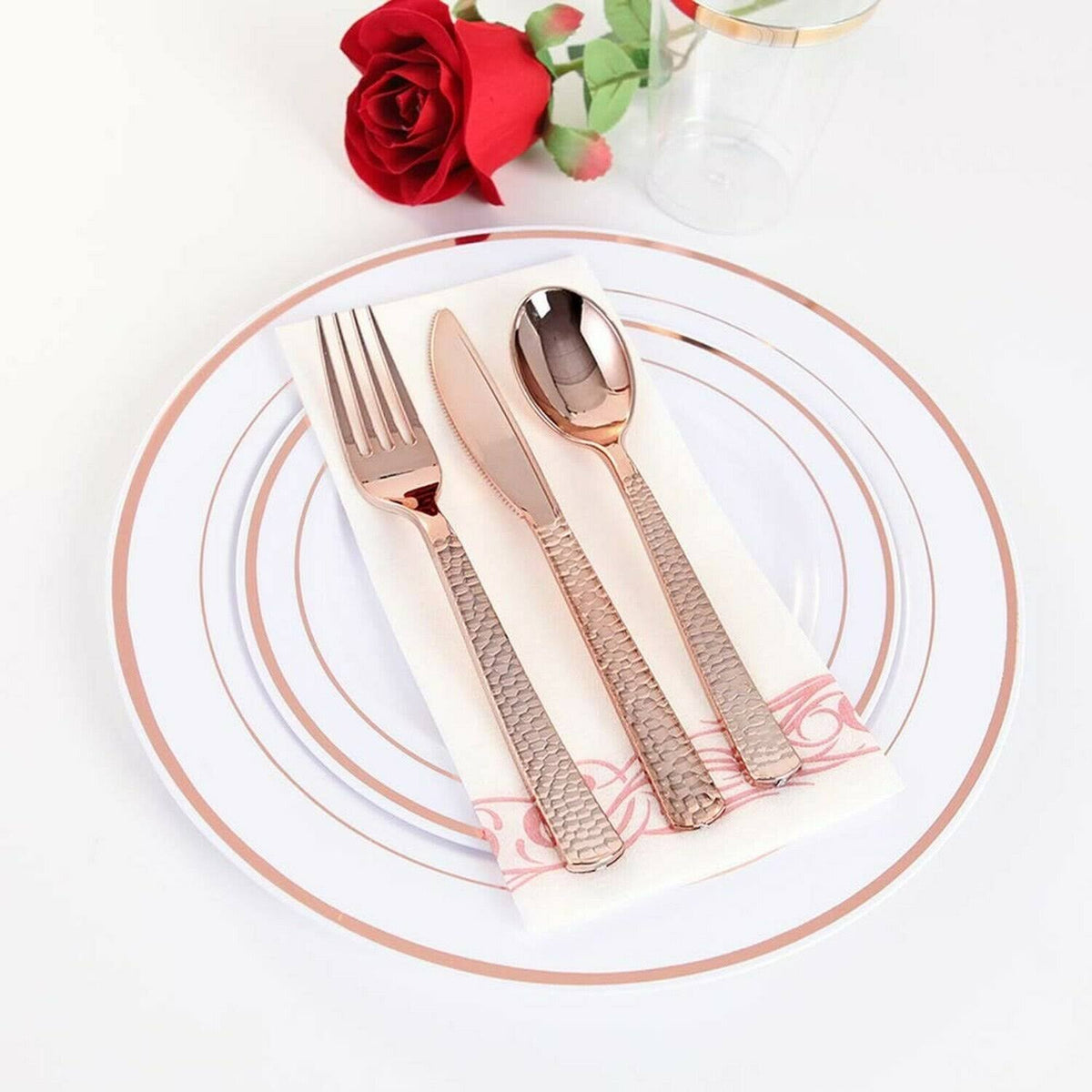 Rose Gold Silverware Disposable Flatware G67787