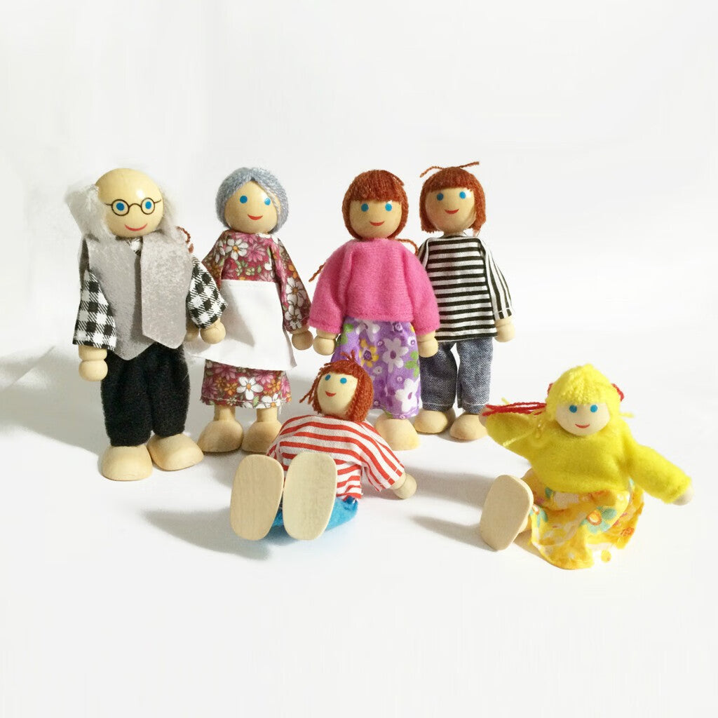 Miniature Doll Wooden Toy People 8 Furniture House N54664