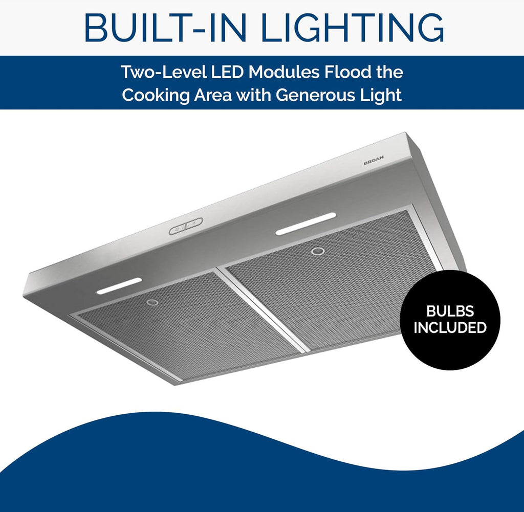 42-Inch Stainless Steel Under Cabinet Range Hood with Light Exhaust Fan W93562