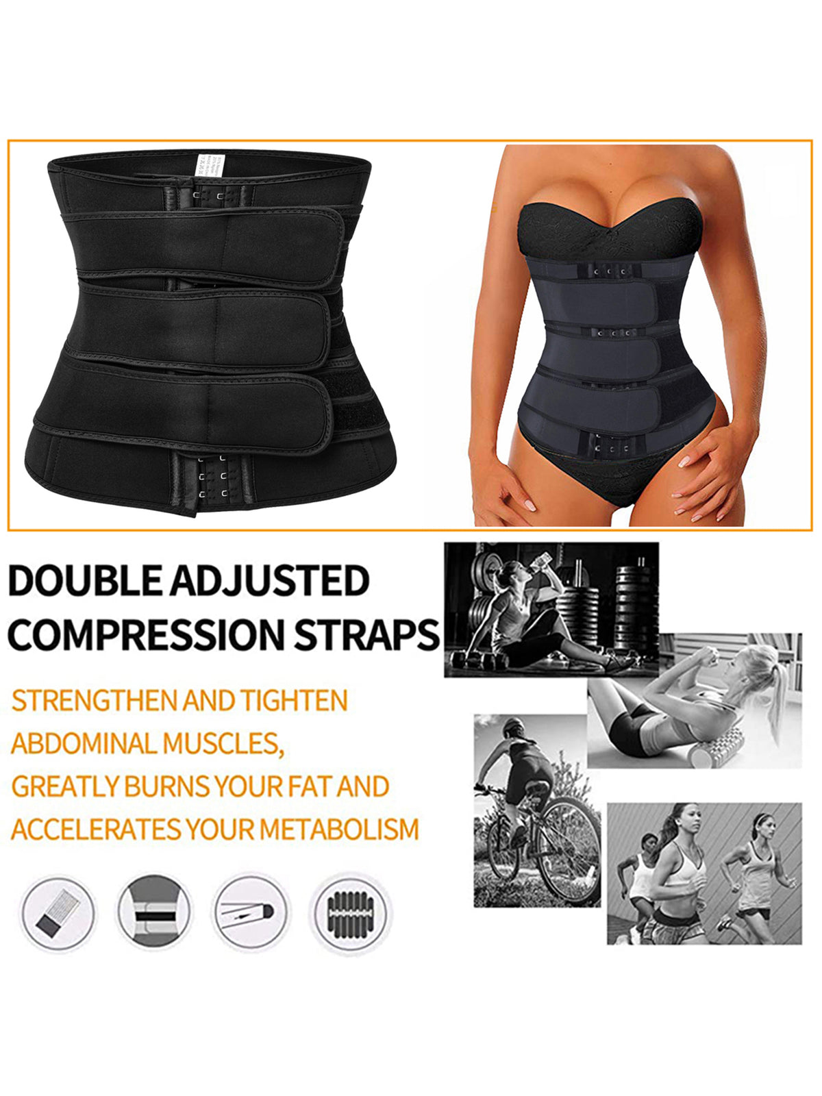 Neoprene Waist Trainer Corset with Adjustable Belt B169165