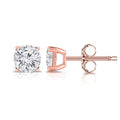 14K Rose Gold Lab Grown Diamond Stud Earrings 4-Prong Basket L83287