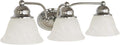 3-Light Vanity Light with Alabaster Glass, Polished Chrome P176