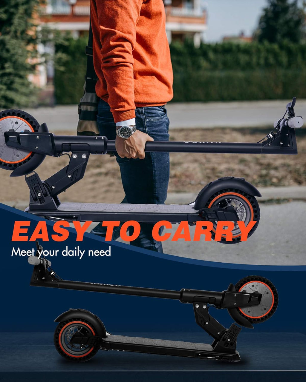 Electric Scooter 350 W Motor, 19 Mph, Folding, 8.5" Tires, Dual Suspension & Brake O80148