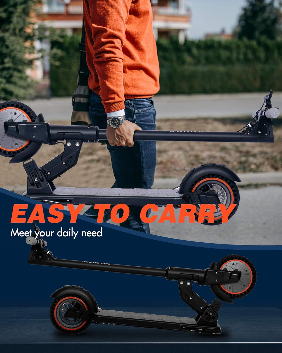 Electric Scooter 350 W Motor, 19 Mph, Folding, 8.5" Tires, Dual Suspension & Brake O80148