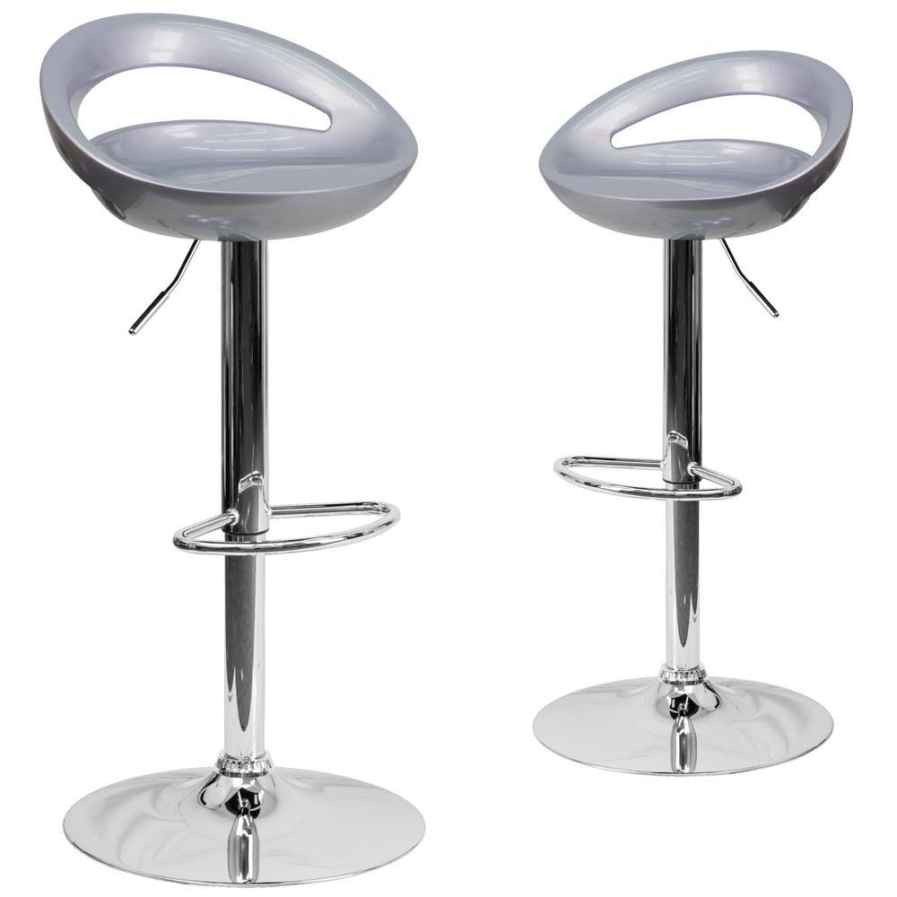 Silver Bar Stool Set of 2 D348124