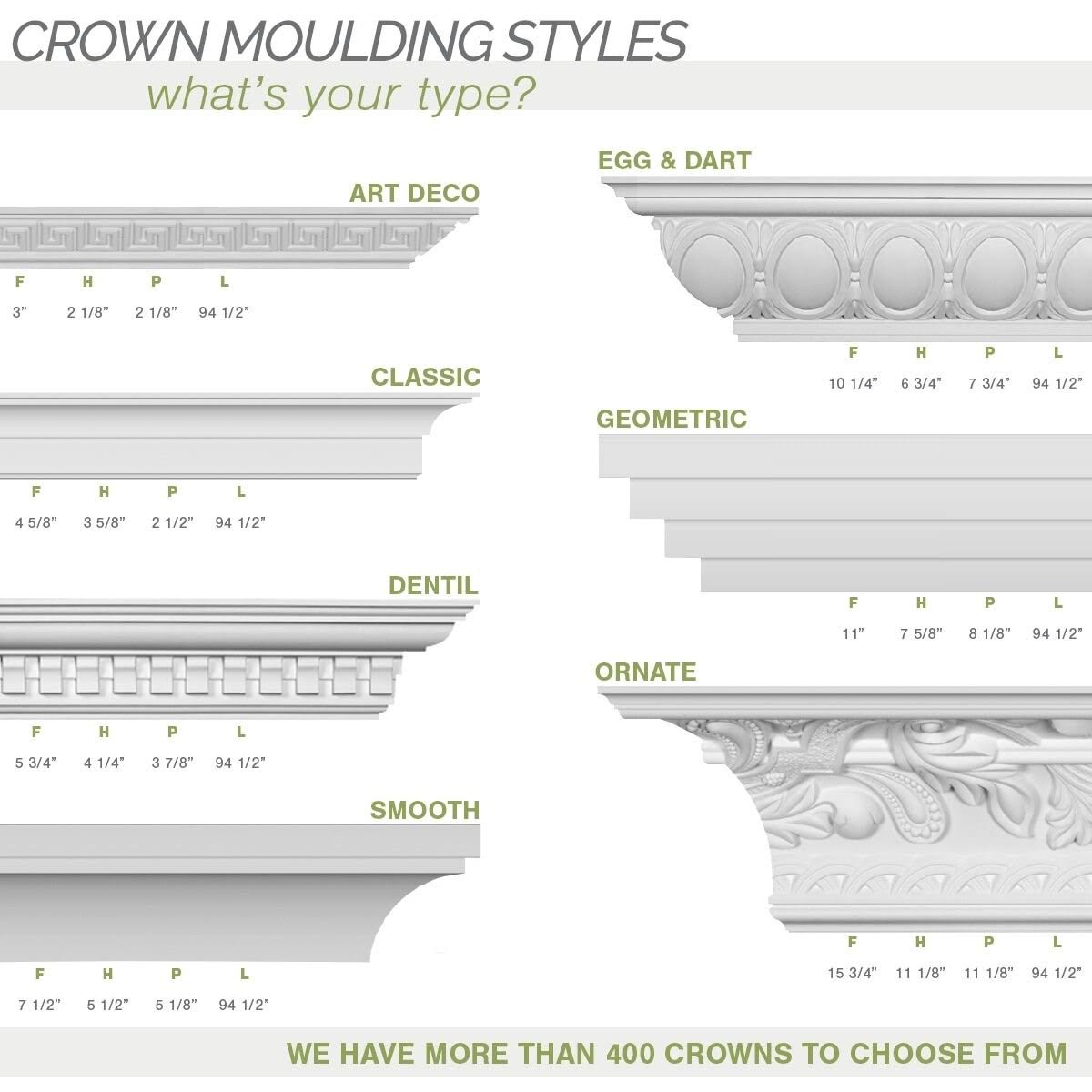 Classic Smooth Crown Moulding X370550