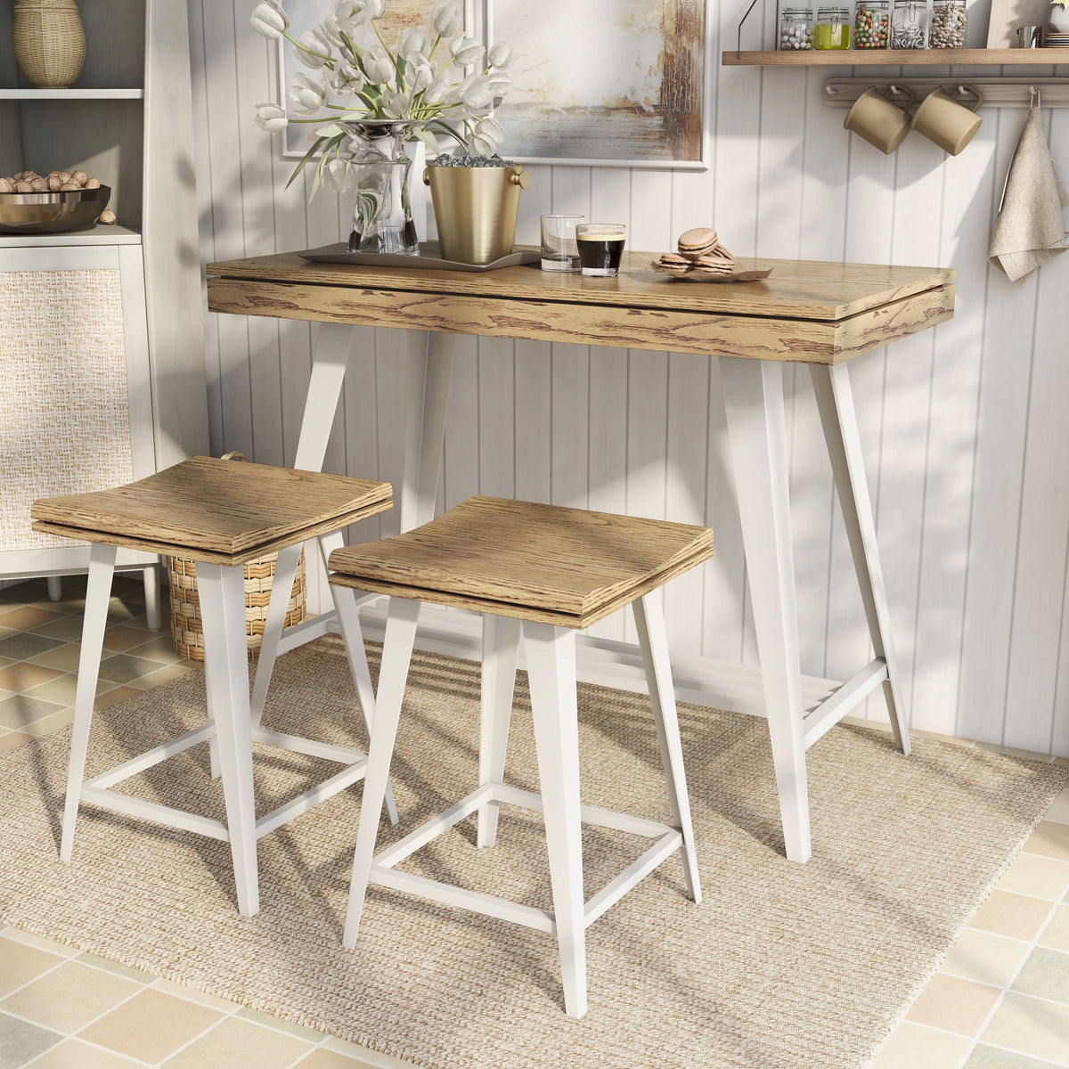 3-Piece Counter Height Table Set Dark Oak X482