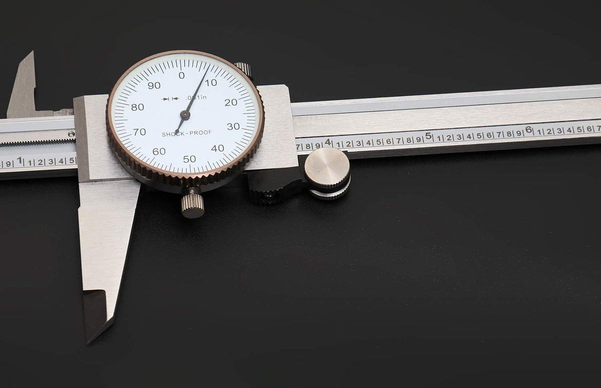 0-8'' by 0.001'' Precision Dial Caliper, Stainless Steel H105572