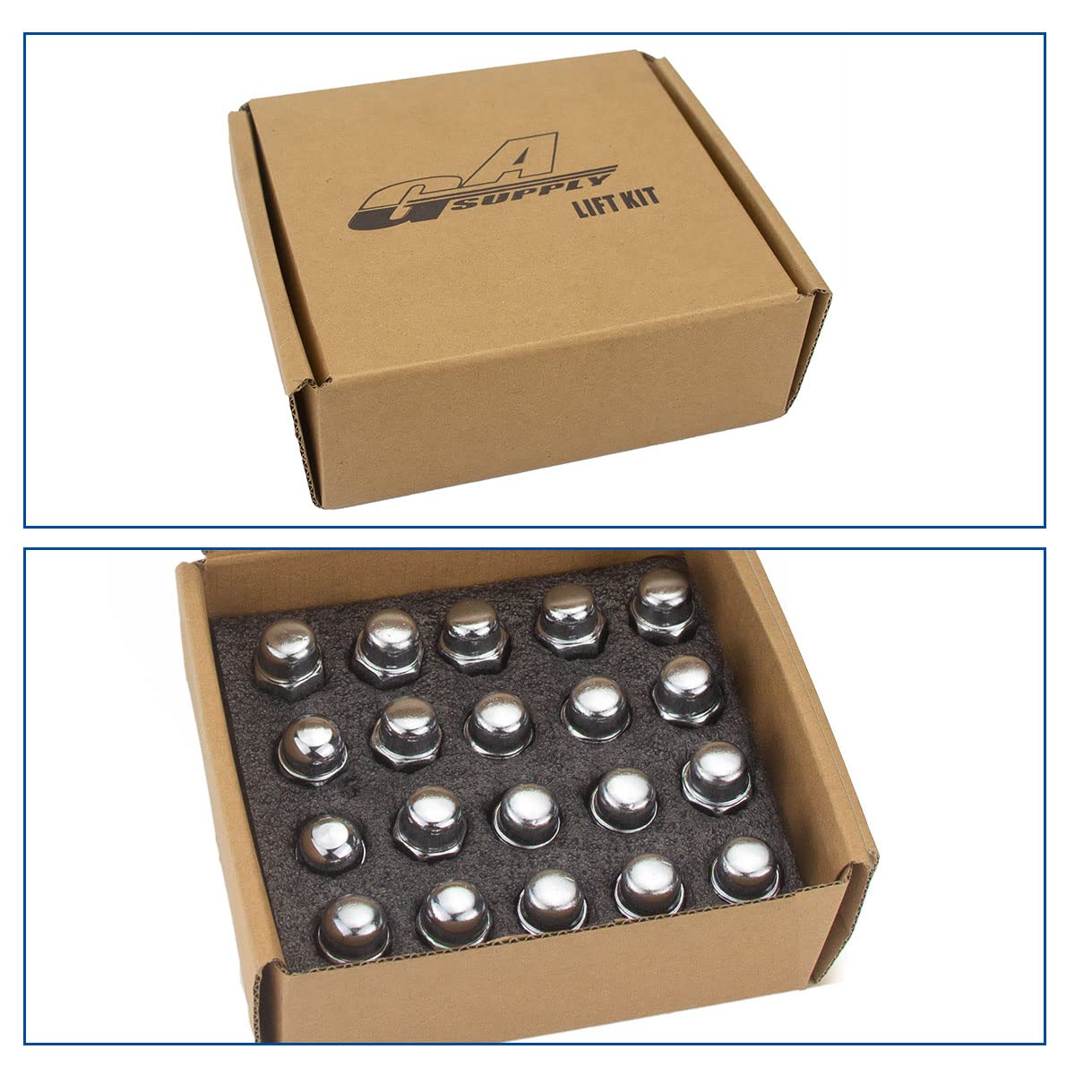 M12x1.5 Chrome Closed End Bulge Acorn Lug Nuts 20 Pack R76539