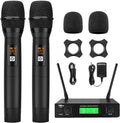 Wireless Microphone System, Metal Dual UHF Cordless Dynamic Mic Handheld I45798