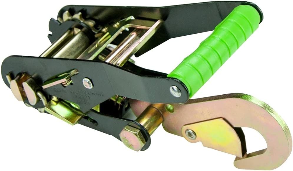 Ratchet Buckle 4 Pack with Snap Hook, 2 Inch Wide Handle, 3,300 Pound Safe Working Load G8879