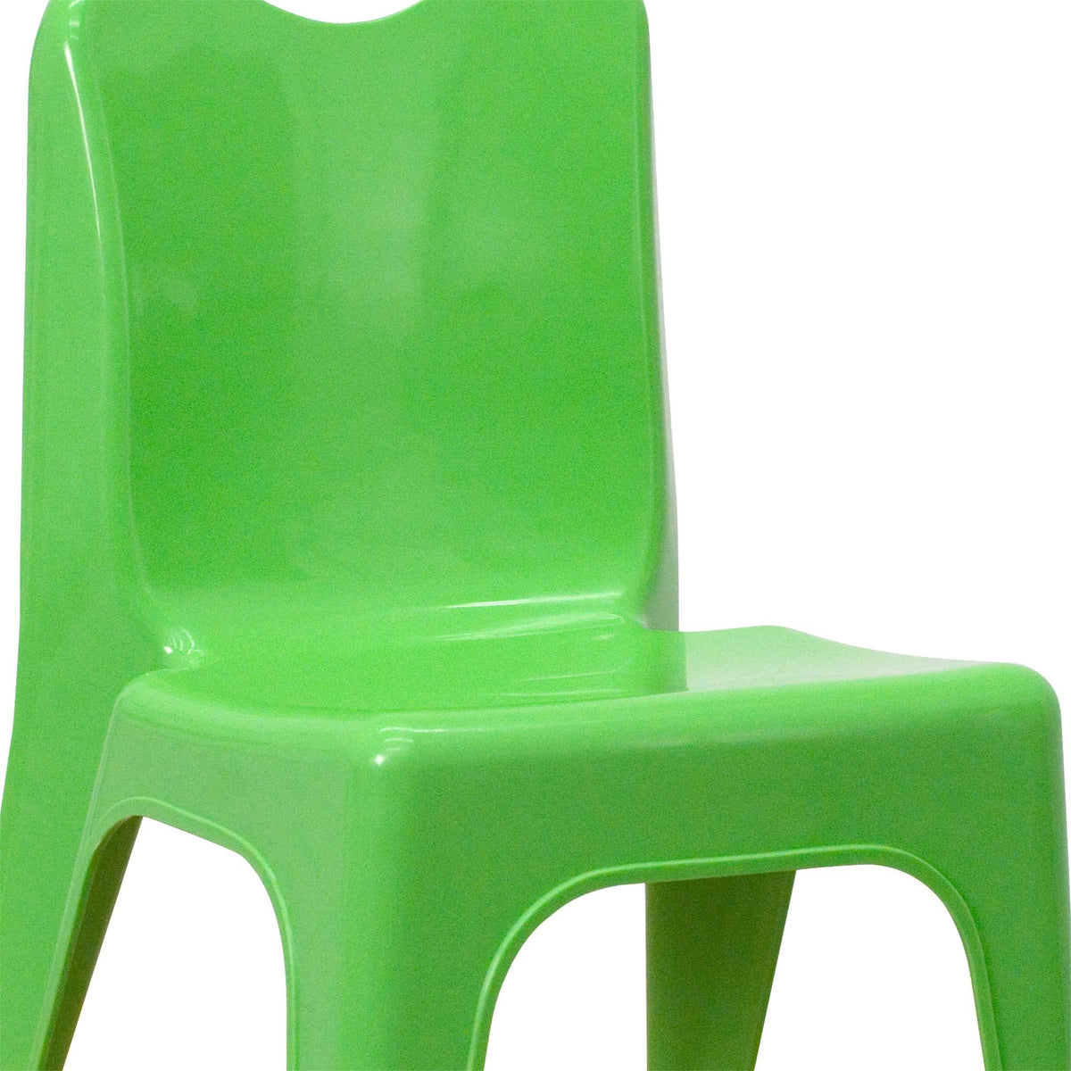 Green Plastic Stackable School Chair with Carrying Handle U591646