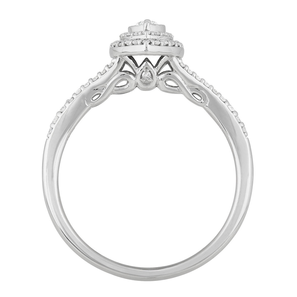 .33 CT Diamond Marquise Engagement Ring in 10K White Gold, Size 7 T75034
