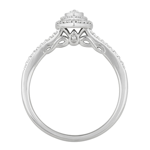 .33 CT Diamond Marquise Engagement Ring in 10K White Gold, Size 7 T75034