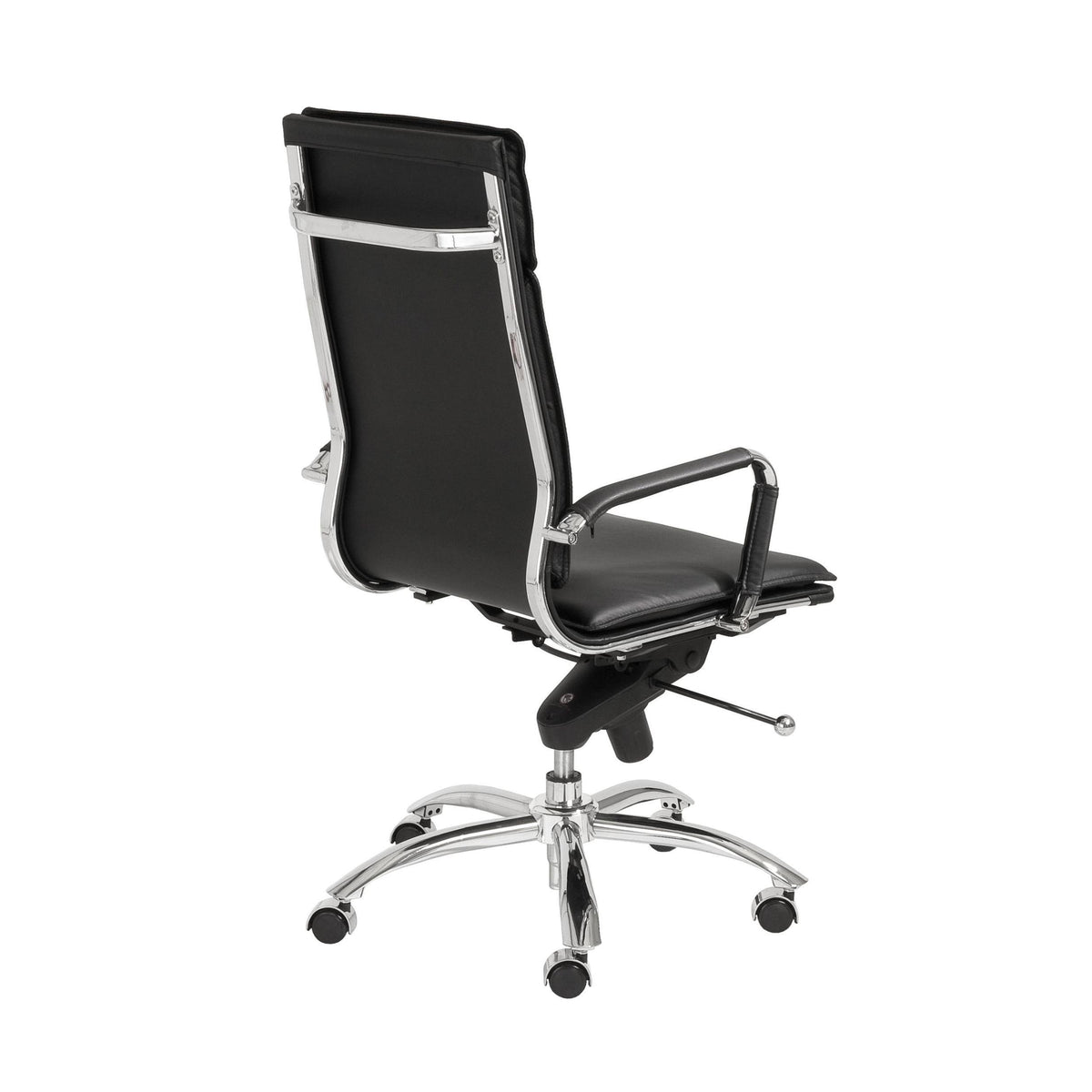 High Back Office Chair in Black with Chromed Steel Base F463