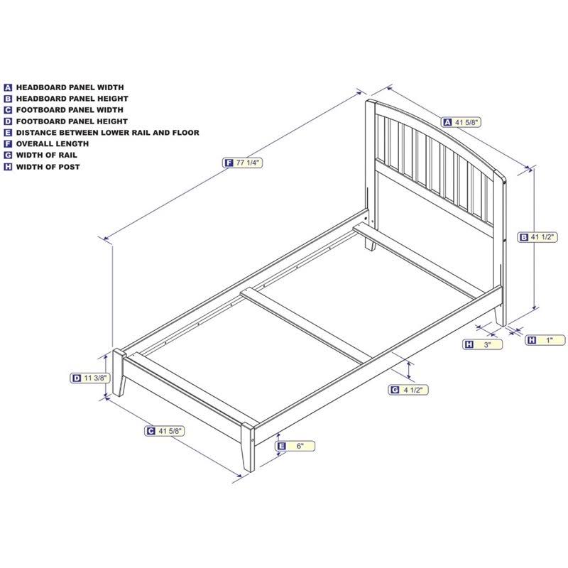 Twin Bed in Walnut L41618
