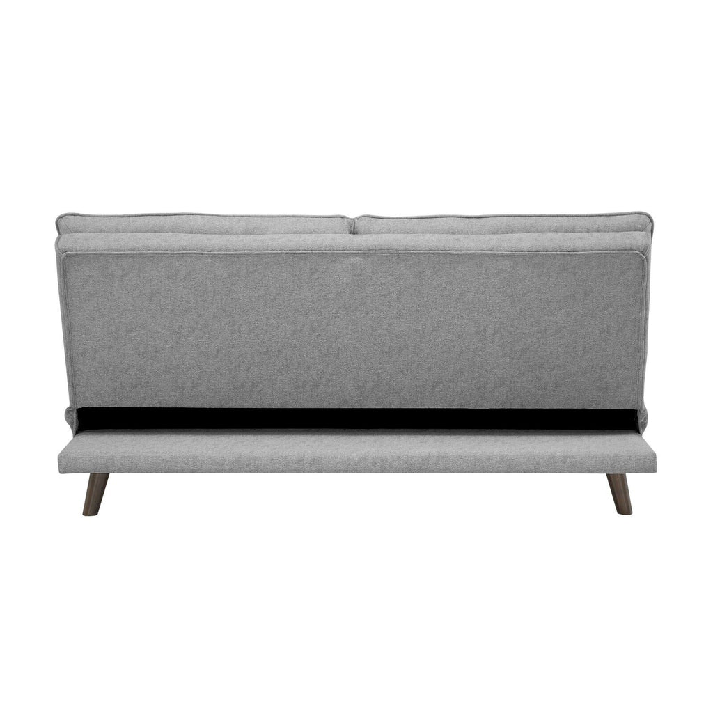 Grey Textured Fabric Convertible Sofa with Wooden Legs T554