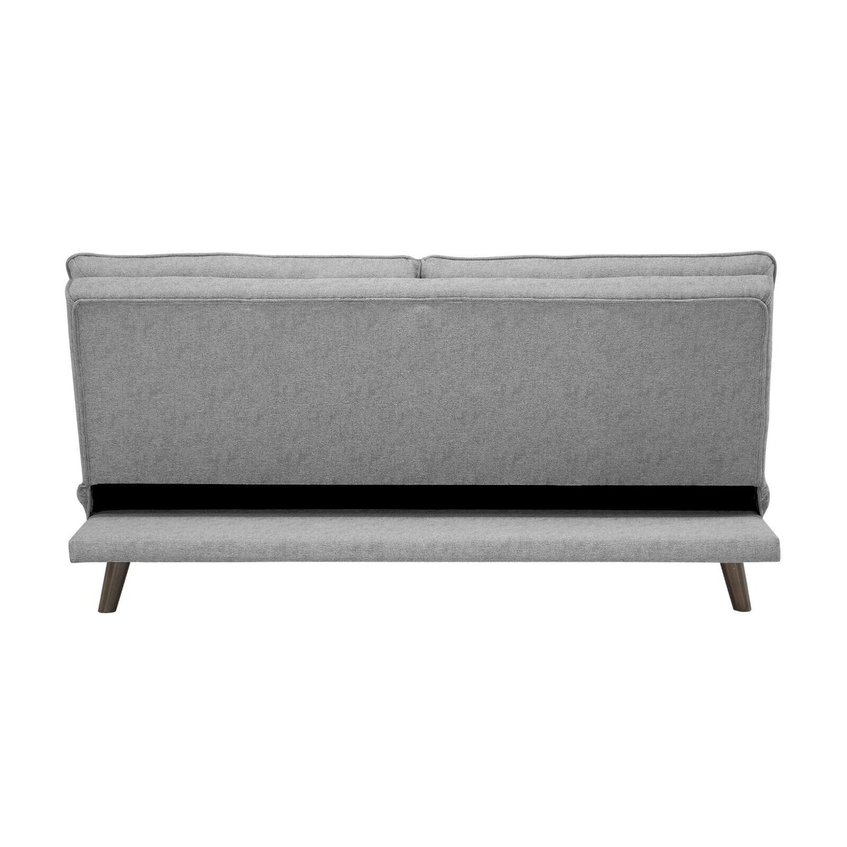 Grey Textured Fabric Convertible Sofa with Wooden Legs T554