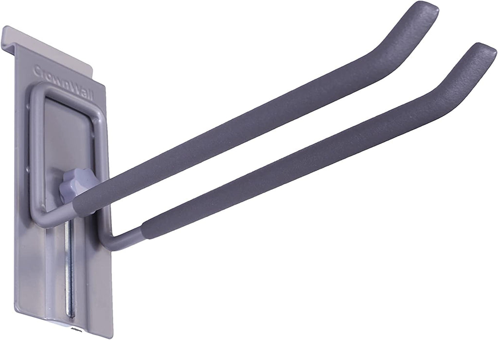 Slat Wall Storage Organizer with 8 Inch Locking Double Hooks (3 Pack) G239