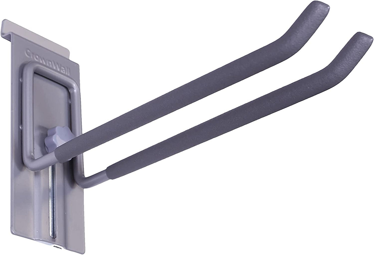 Slat Wall Storage Organizer with 8 Inch Locking Double Hooks (3 Pack) G239