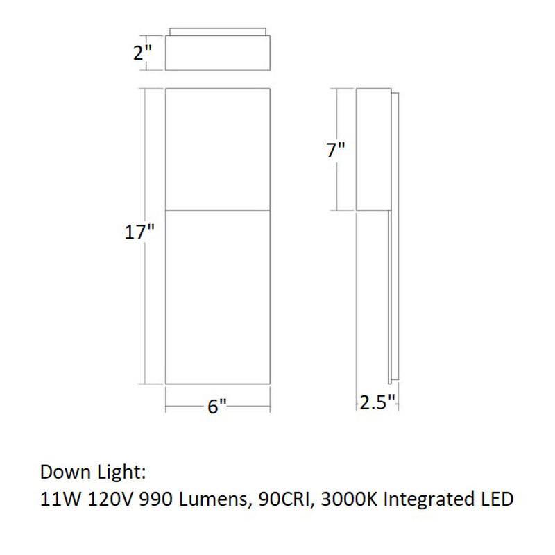 Textured White LED Panel Sconce P54218