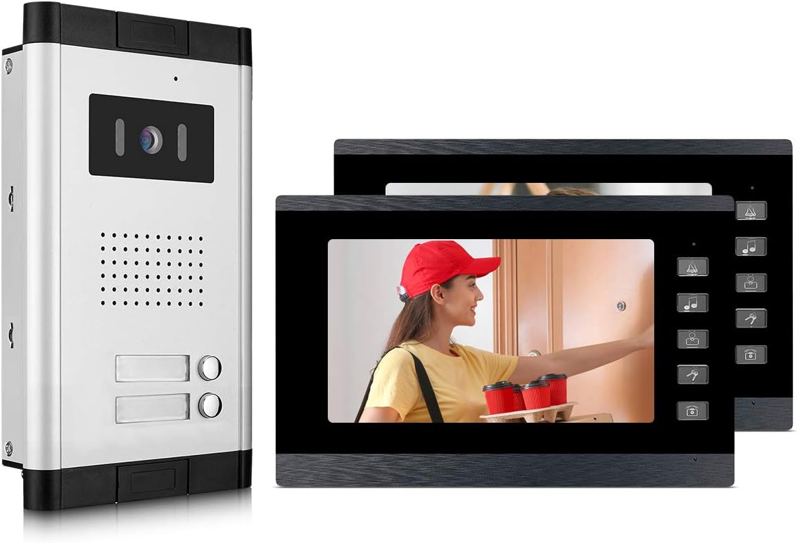 7 Inches Wired Video Door Intercom System with IR Night Vision Camera W172304
