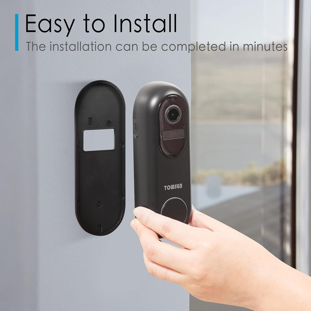 Video Doorbell Camera, 1080P Wireless Home Security Camera with Chime, Night Vision P7160