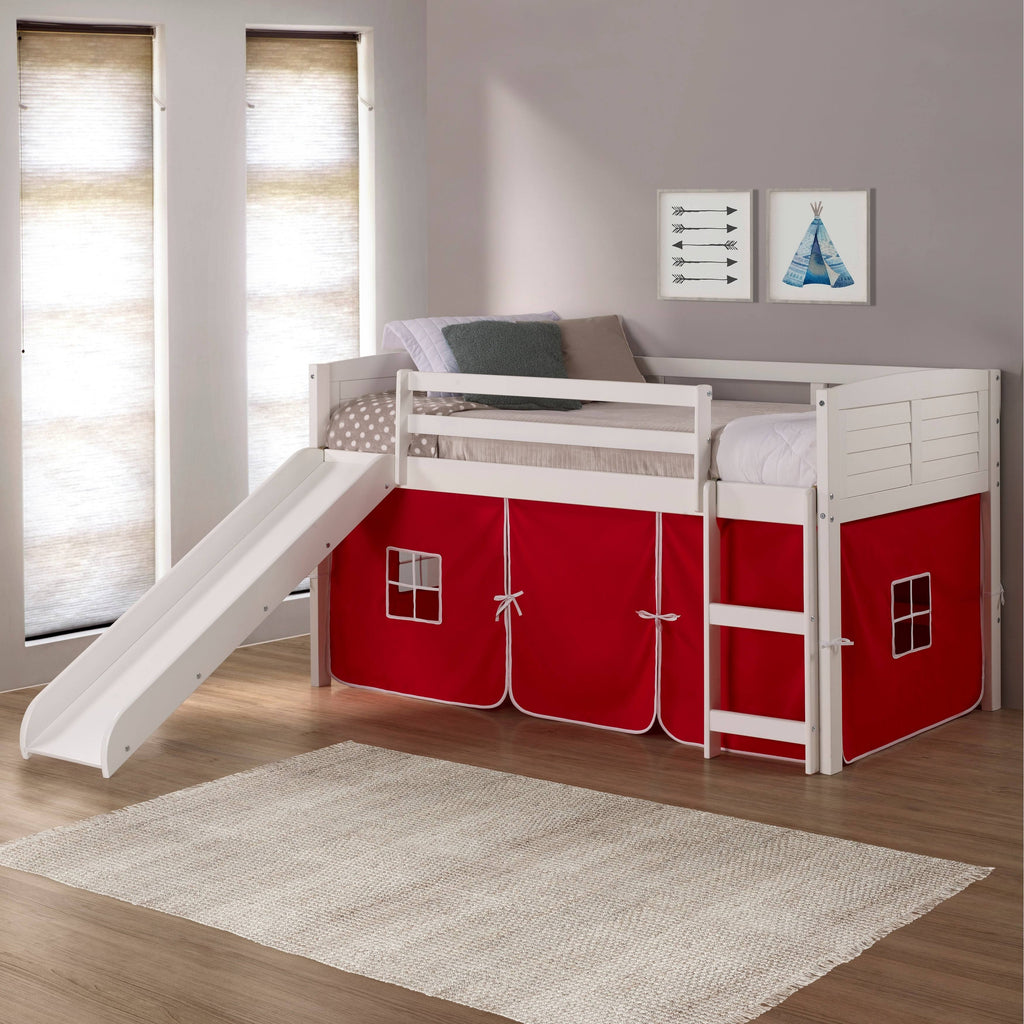 Twin Louver Low Loft White w/Red Tent Slide M2963