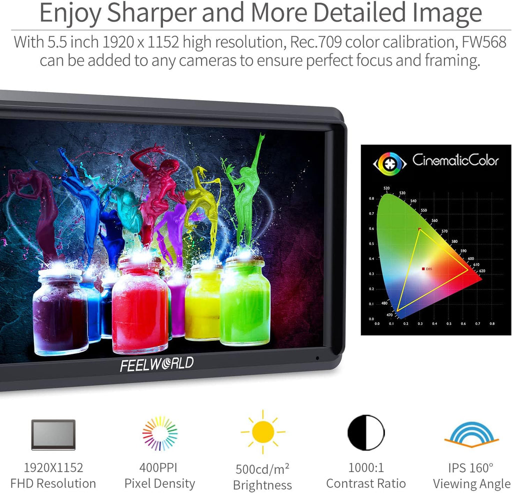 5.5 inch DSLR Camera Field Monitor with 4K HDMI B984394