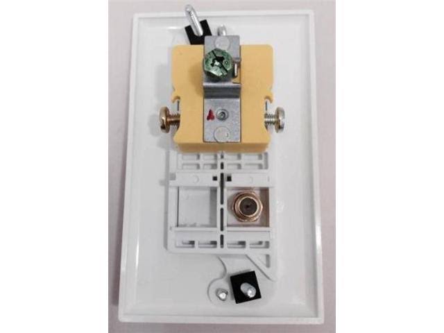 White Single Gang Wall Plate with Coax Cable TV F-Type R728678