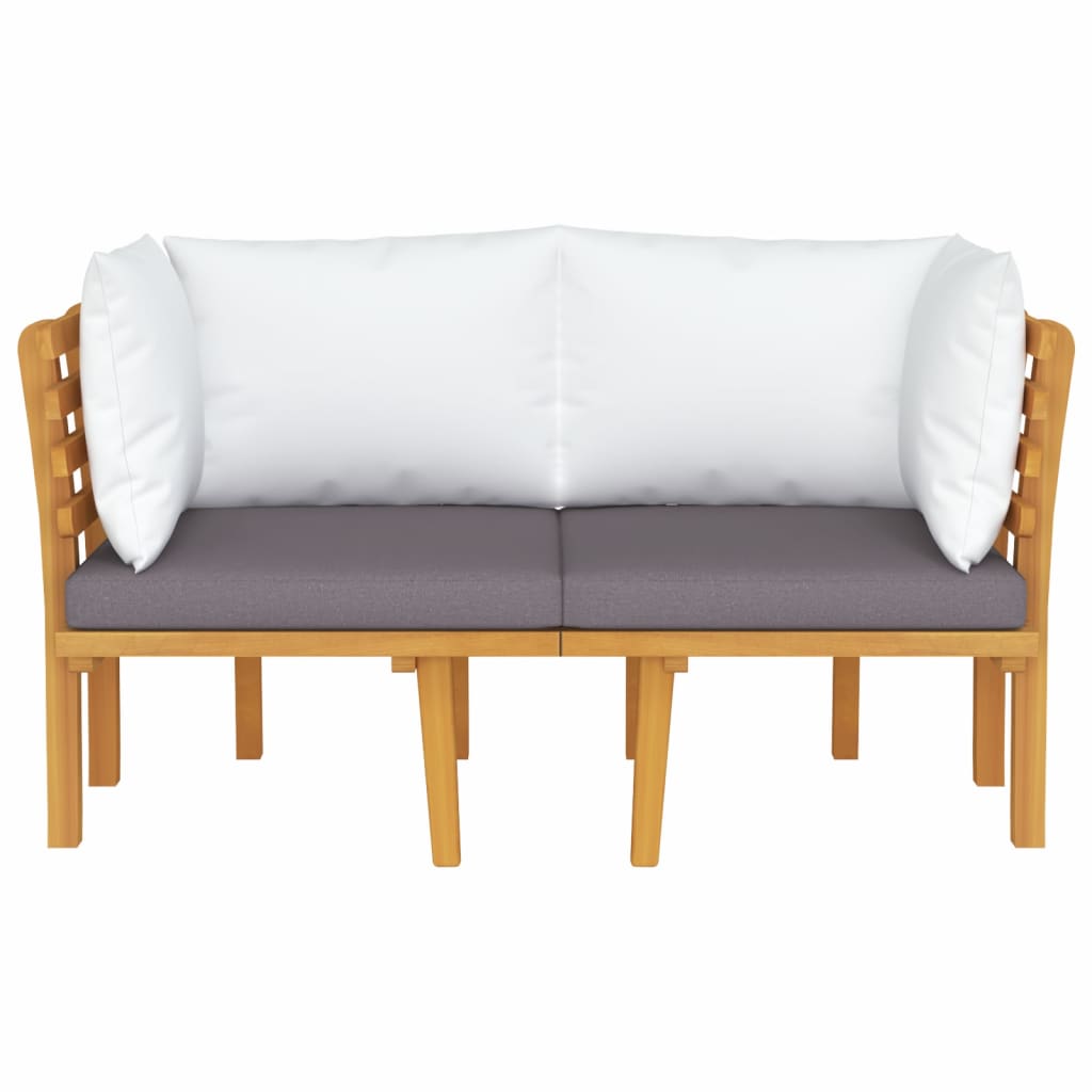 2-Seater Patio Sofa with Cushions Solid Acacia Wood Q1301