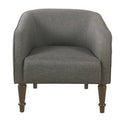 Solid Gray Polyester Barrel Chair R469736