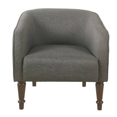 Solid Gray Polyester Barrel Chair R469736