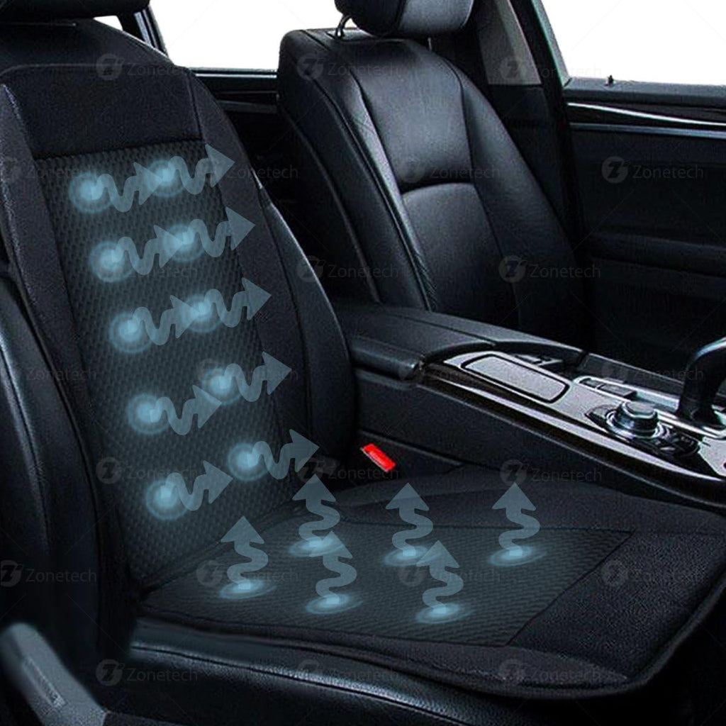 Black 12V Adjustable Cooling Car Seat Cushion S44782