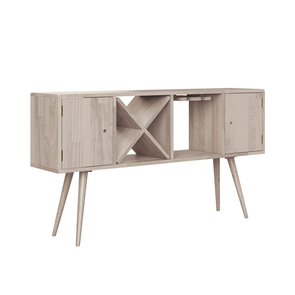 White Wash Wood Sideboard with Doors Q829