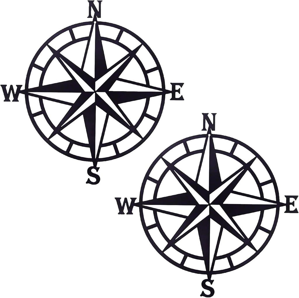 11 Inches Metal Nautical Compass Wall Decor, Cyan Gray, Pack of 2 G33446