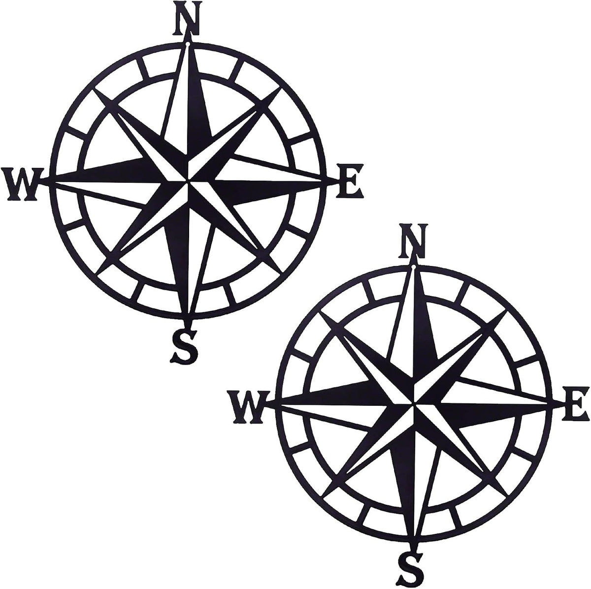 11 Inches Metal Nautical Compass Wall Decor, Cyan Gray, Pack of 2 G33446