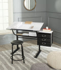 Rustic Solid Writing Desk with Stool F406073