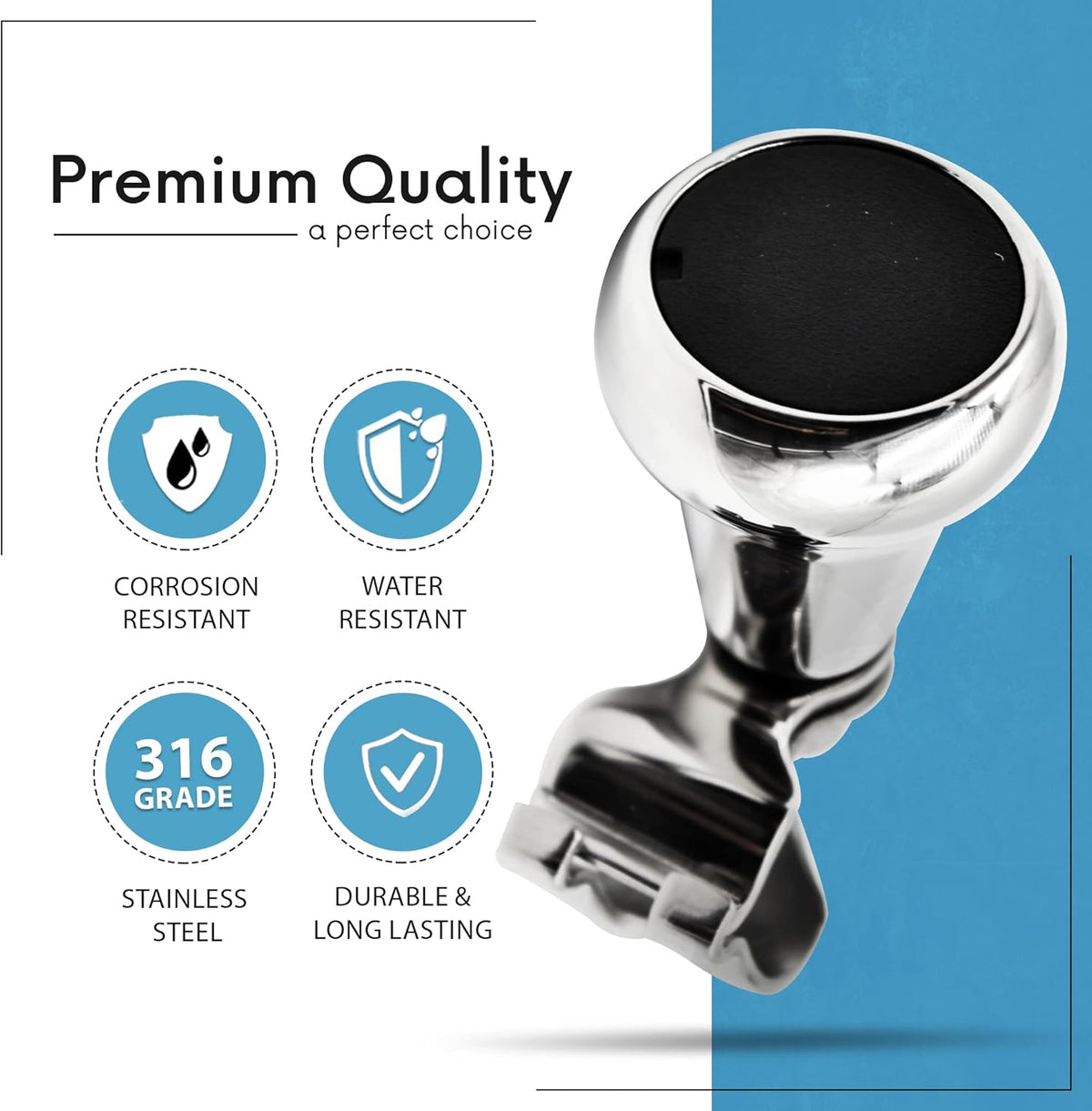 316 Stainless Steel Mirror Polished Sport Boat Steering Wheel Spinning Knob Y525570